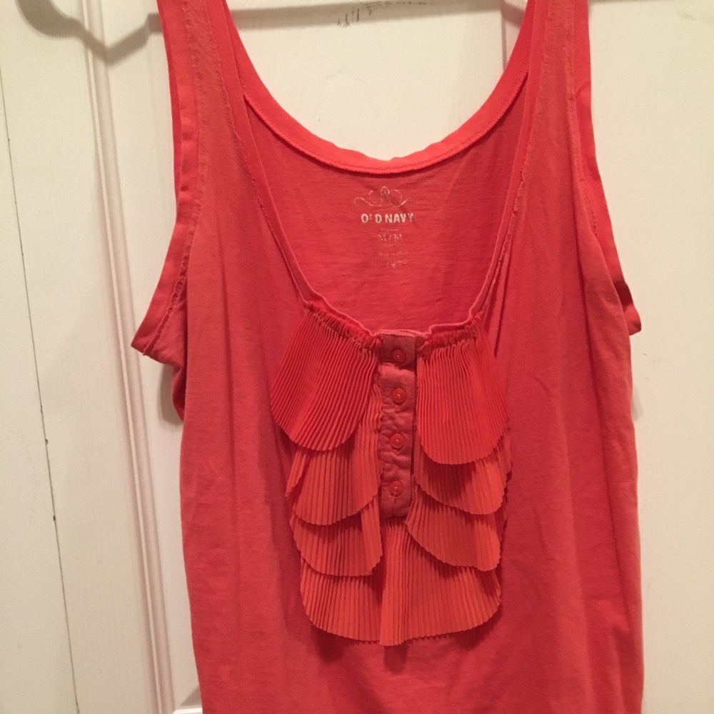 Orange Old Navy Tank Top with Ruffles